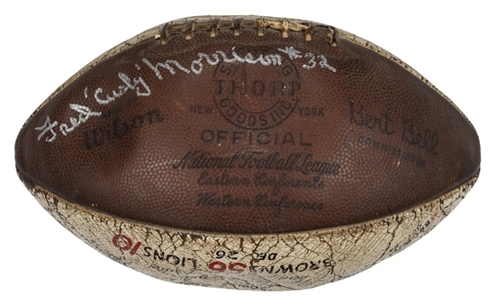 1954 Cleveland Browns Game Used and Signed NFL Championship Game Football Personally Owned By Fred "Curly" Morrison